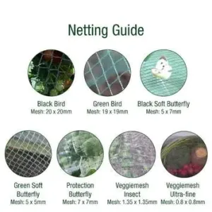 700mm Erected Height x 900mm Width - Black Bird Netting - Vaious Lengths