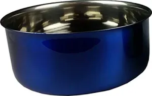 A&E Cage Company Stainless Steel Coop Cup with Bolt Hanger Bird Dish - Blue - 30 Oz