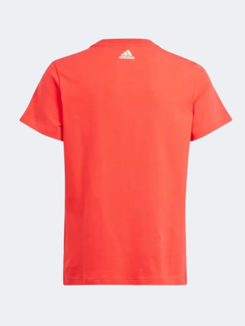 Adidas X Farm Rio Graphic Girls Sportswear T-Shirt Tomato/White