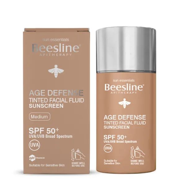Age Defense Tinted Facial Fluid Sunscreen Spf 50 