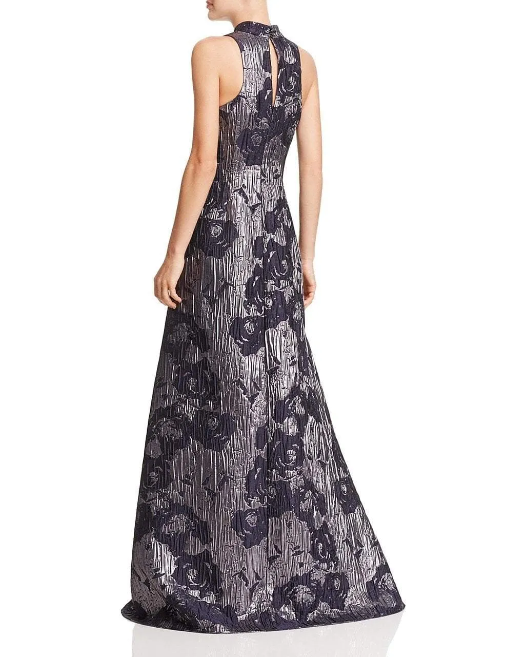 Aidan Mattox - MD1E200784 Sleeveless Metallic Floral Print Gown