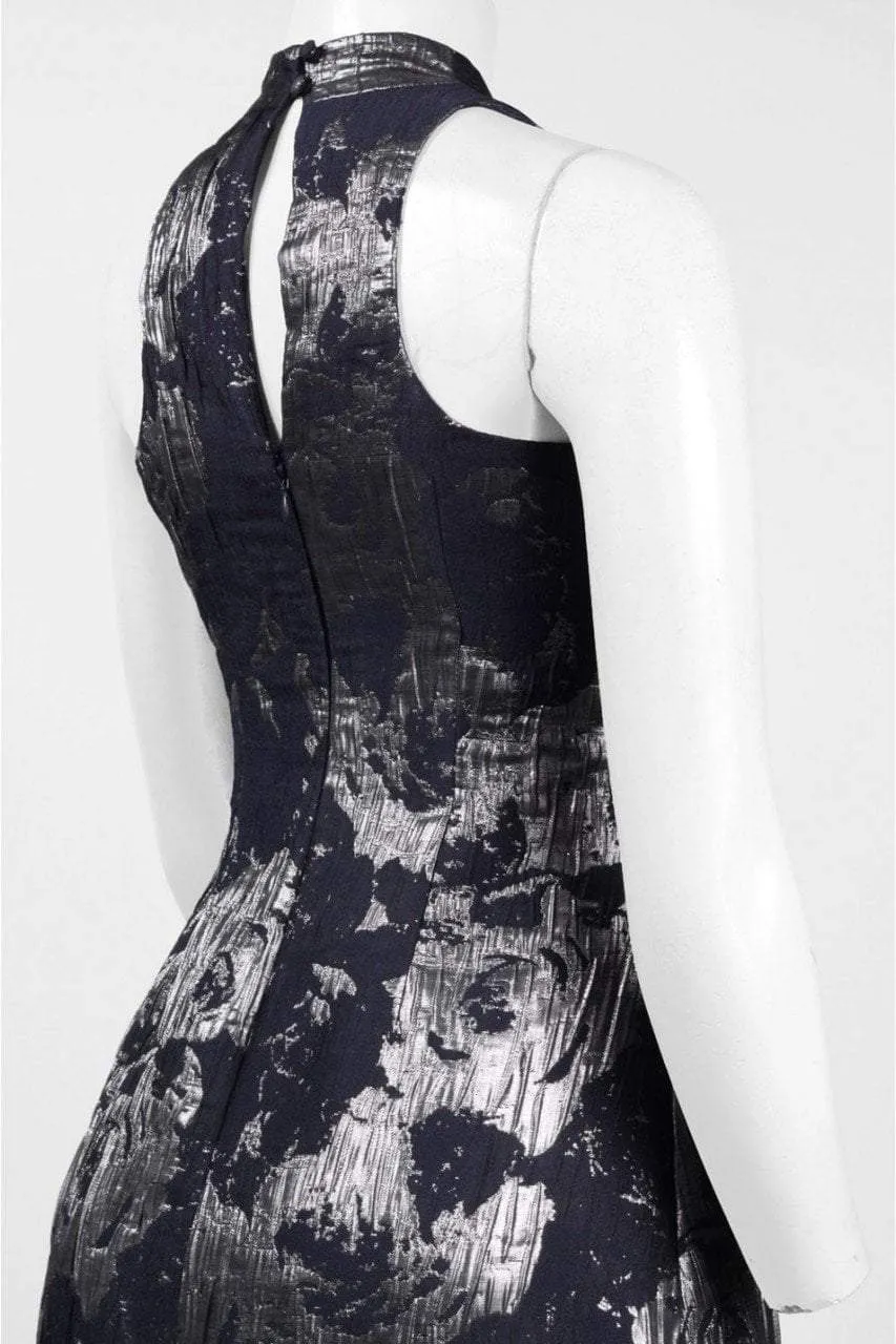 Aidan Mattox - MD1E200784 Sleeveless Metallic Floral Print Gown