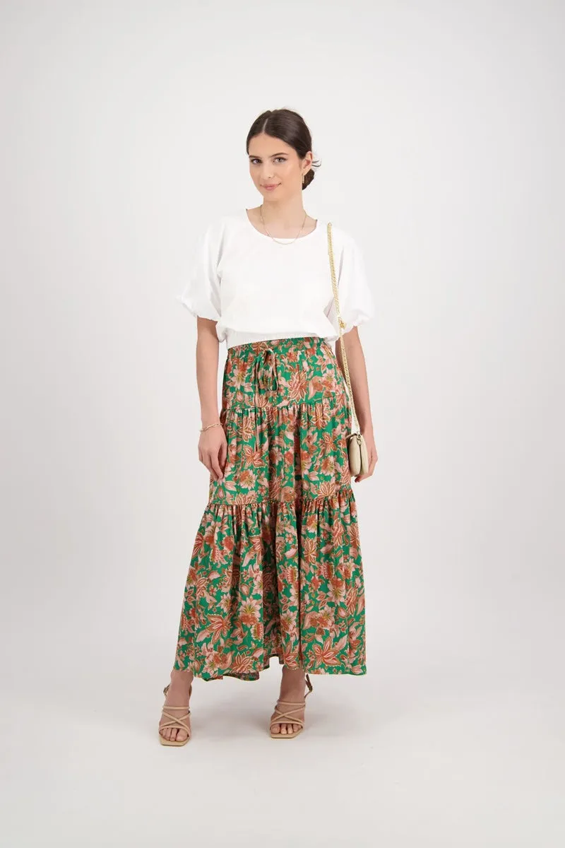 Among The Brave - Sensational Skirt - Green Floral