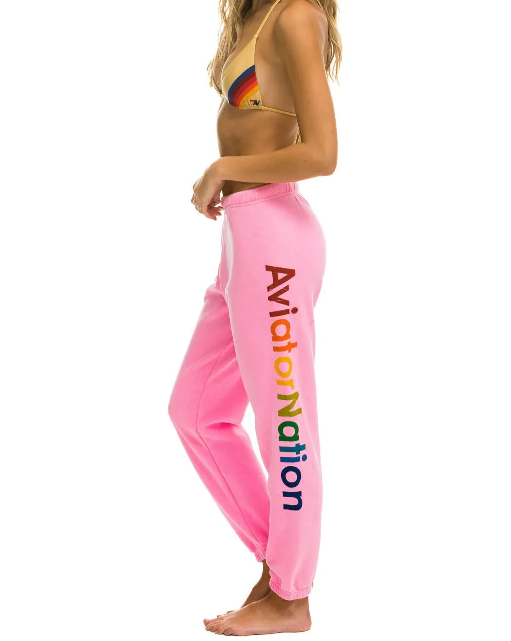 AVIATOR NATION SWEATPANTS - NEON PINK