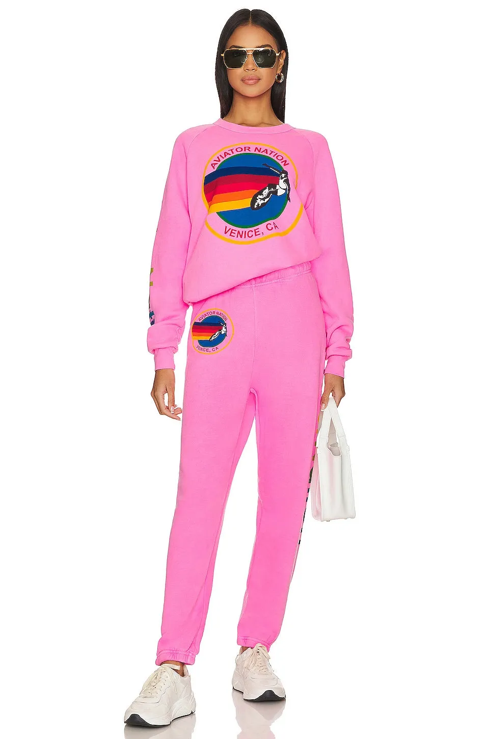 AVIATOR NATION SWEATPANTS - NEON PINK