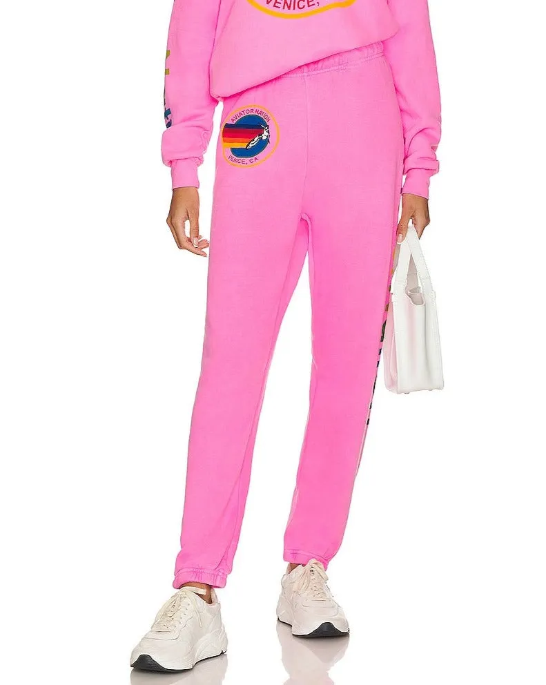 AVIATOR NATION SWEATPANTS - NEON PINK