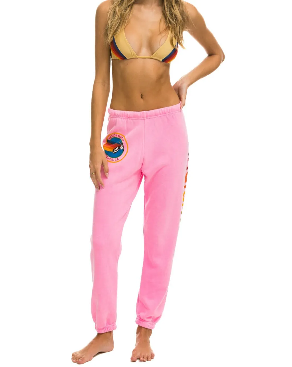 AVIATOR NATION SWEATPANTS - NEON PINK