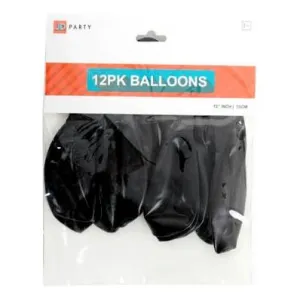 Balloons Black Pack Of 12