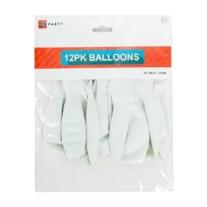 Balloons White Pack Of 12