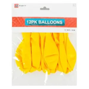 Balloons Yellow Pack Of 12