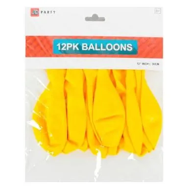 Balloons Yellow Pack Of 12