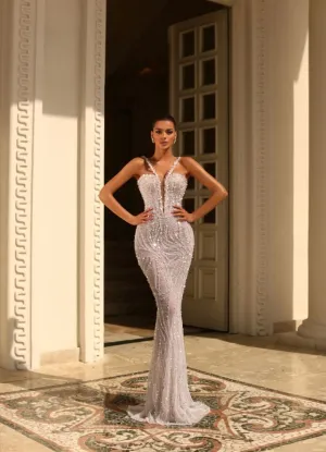 Baronial White Wedding Dress
