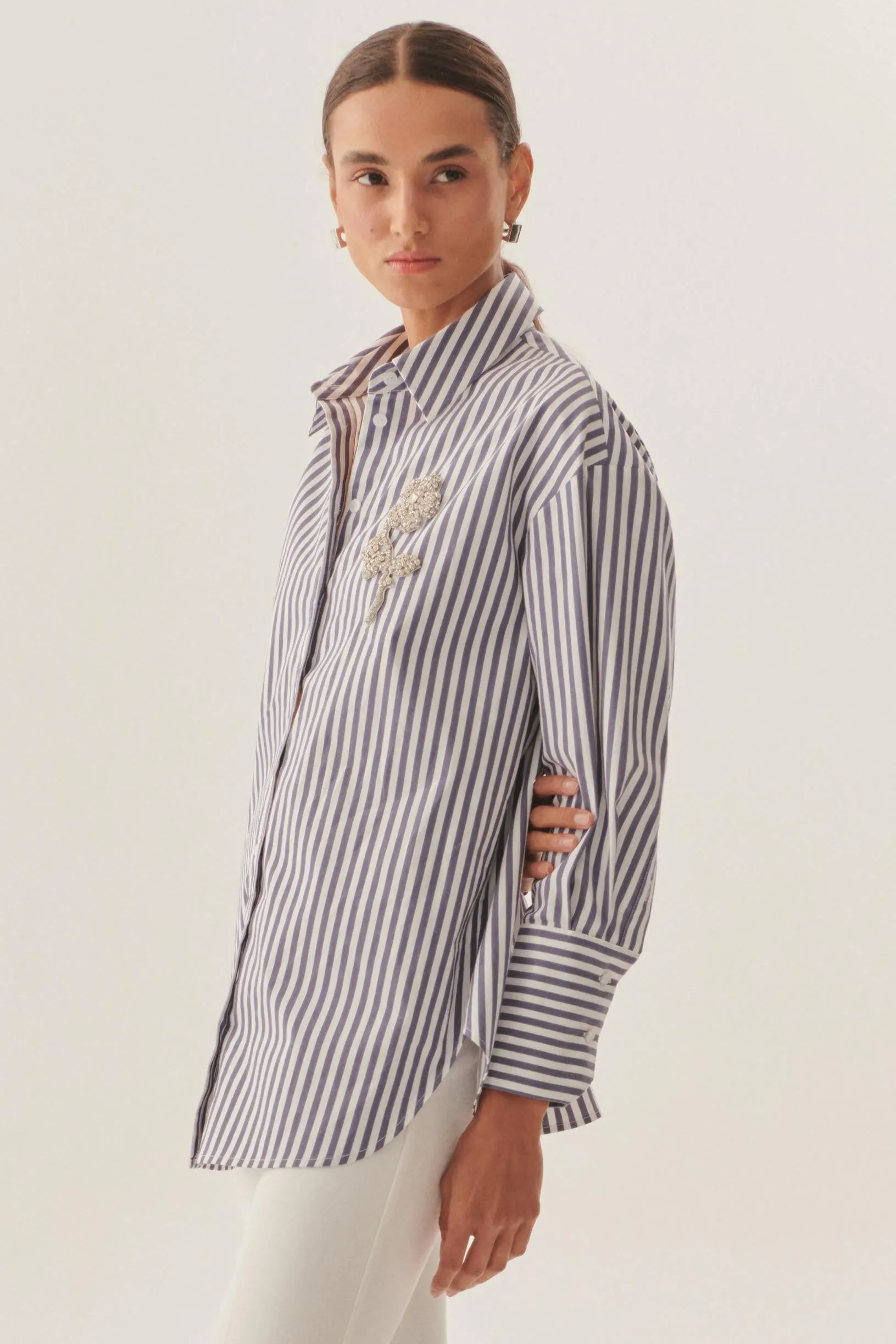 Blue Crystal Accent Shirt
