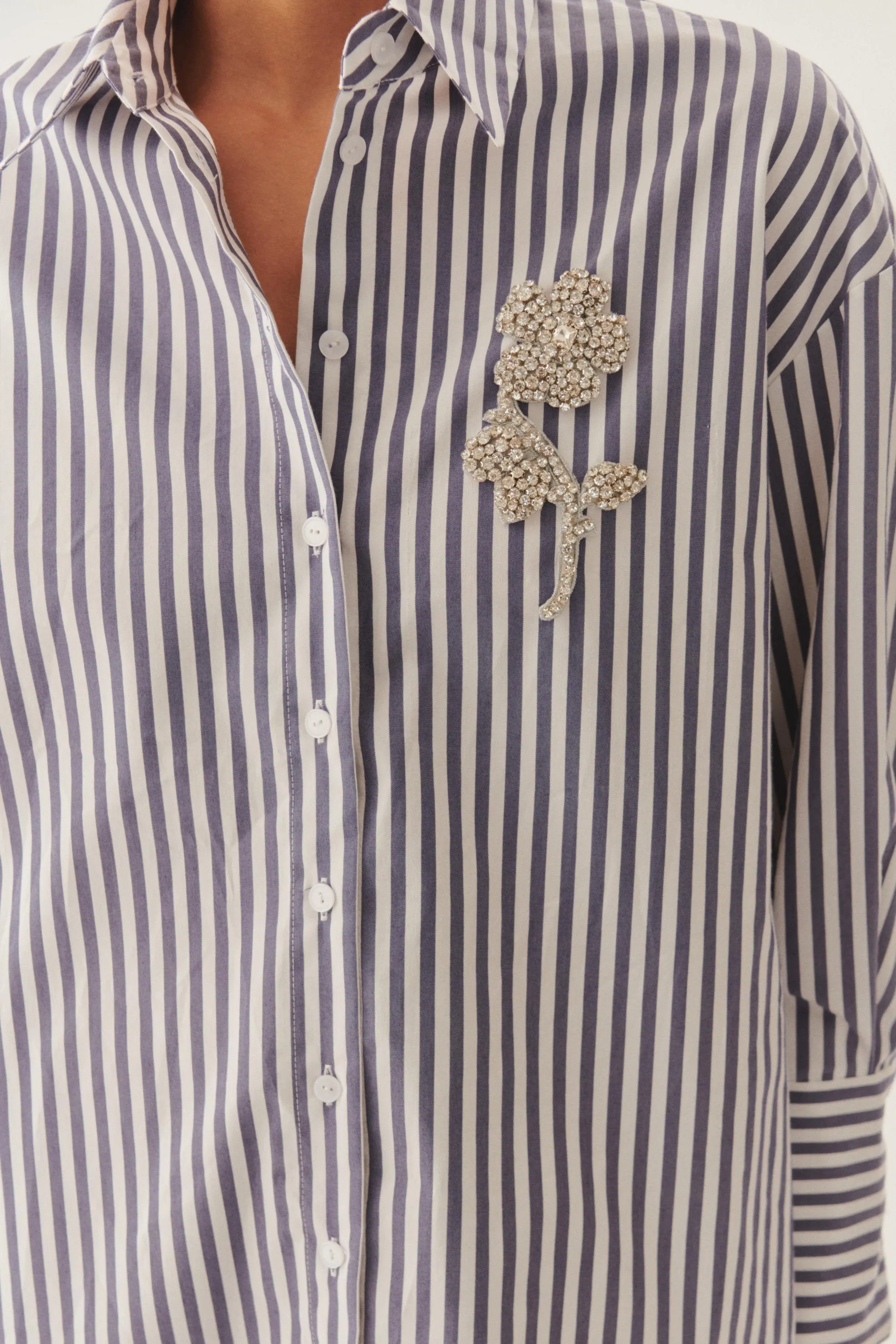 Blue Crystal Accent Shirt