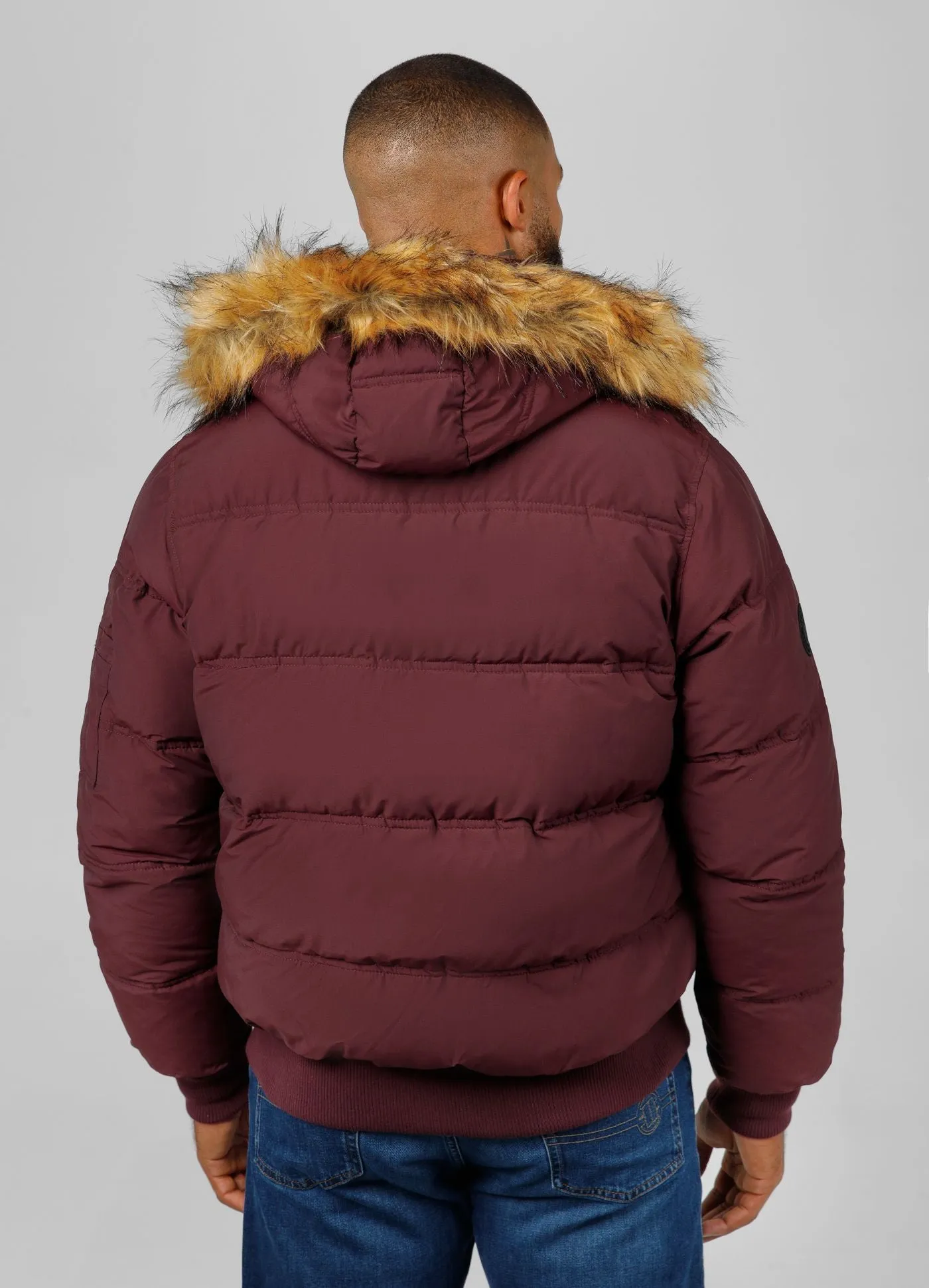 Burnt Hooded Jacket - Burgundy