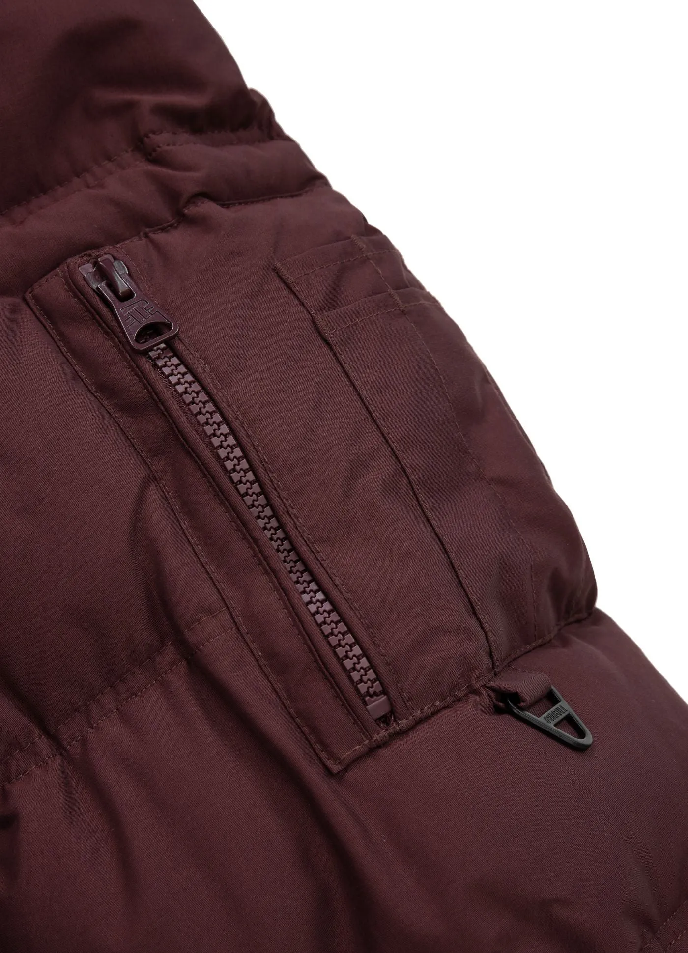 Burnt Hooded Jacket - Burgundy