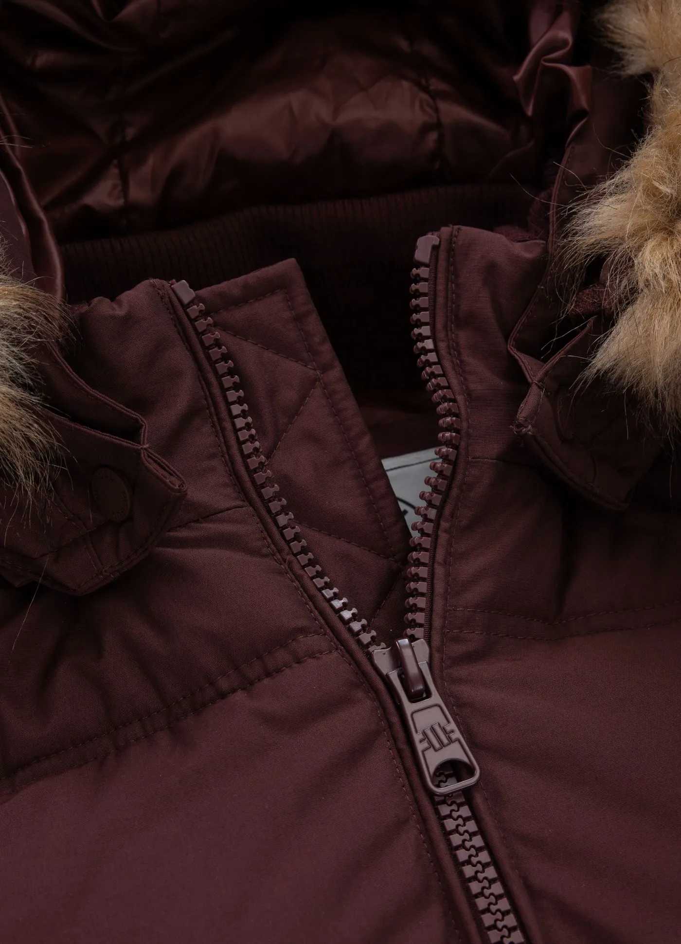 Burnt Hooded Jacket - Burgundy
