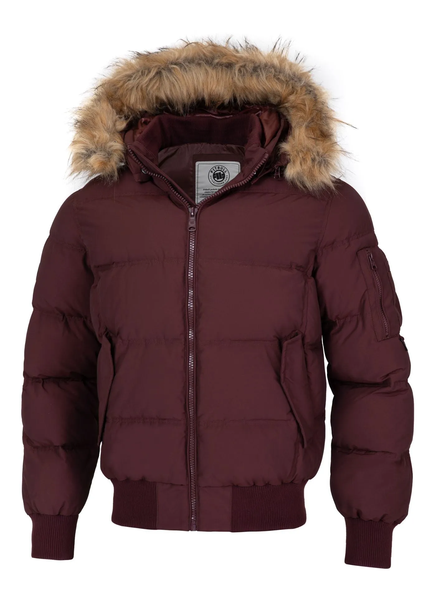 Burnt Hooded Jacket - Burgundy
