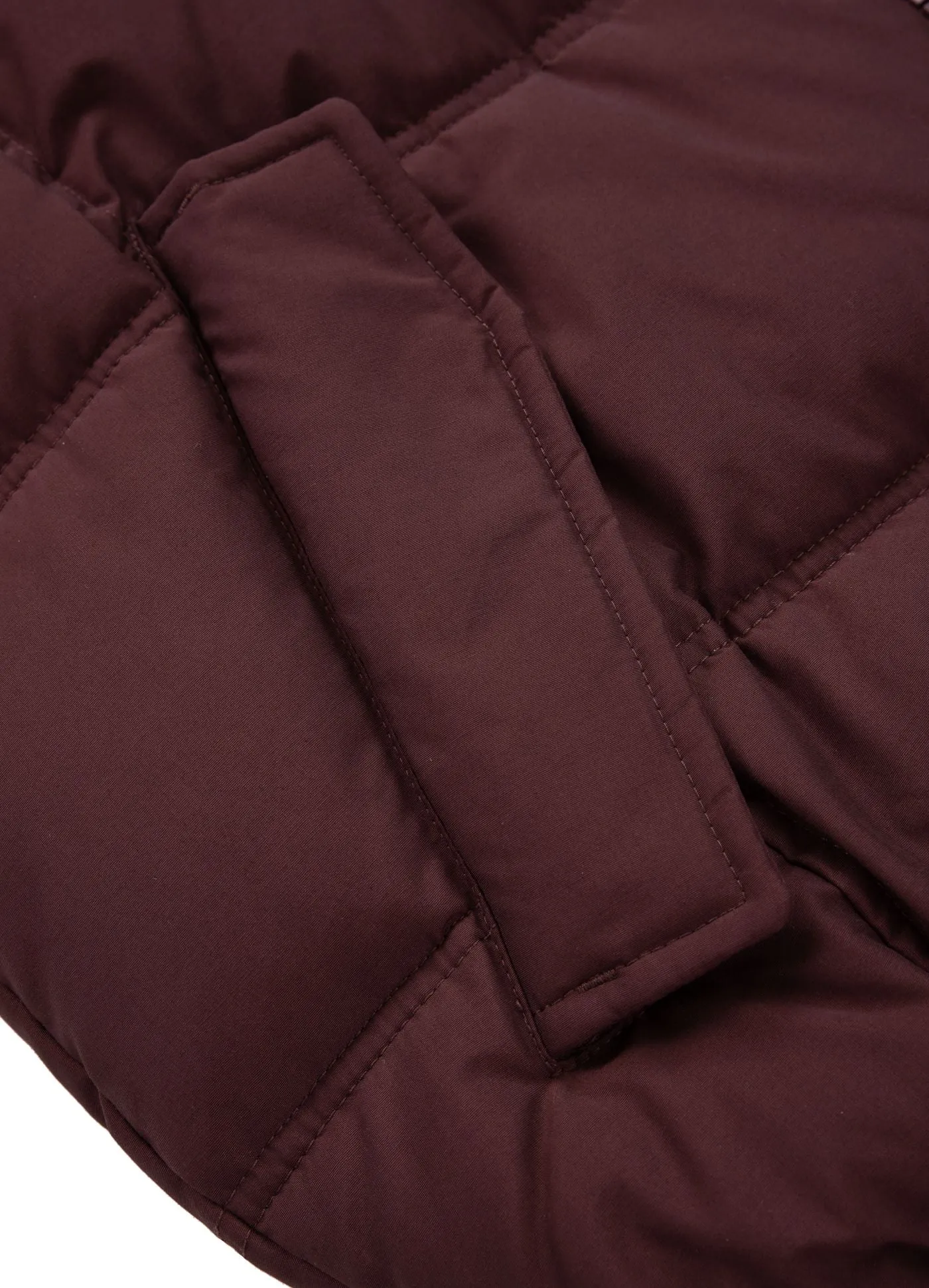 Burnt Hooded Jacket - Burgundy