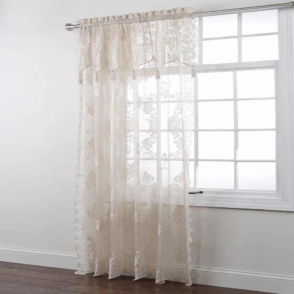 Carly Lace Panel with attached Valance