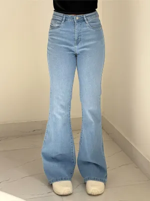 Classic Ice Blue Washed Bootcut Jeans