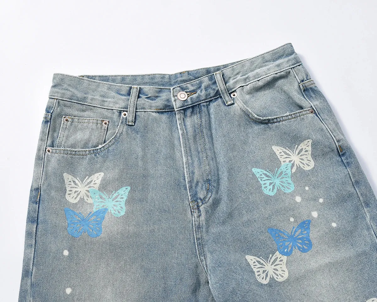 Colorful Butterfly Jeans