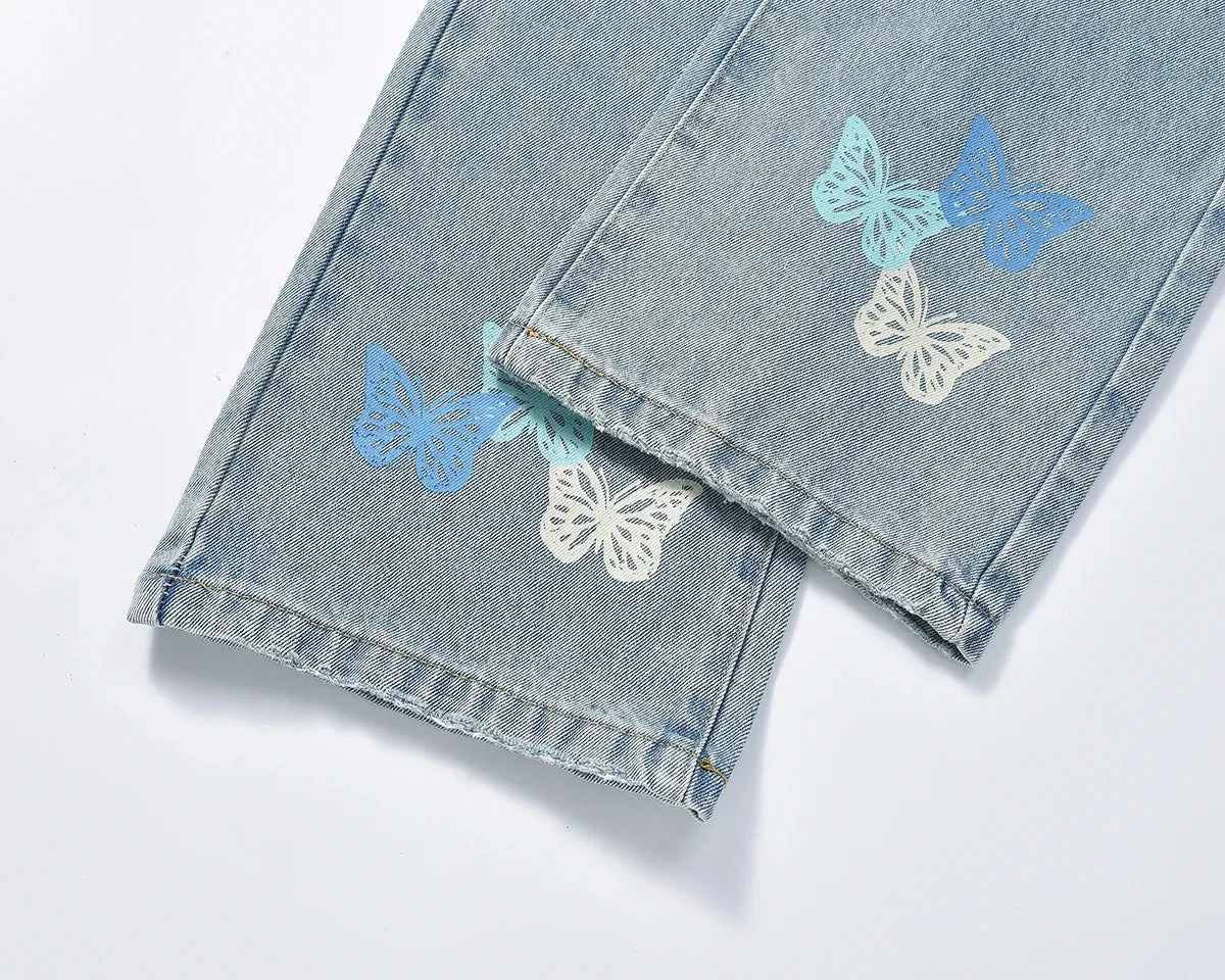 Colorful Butterfly Jeans