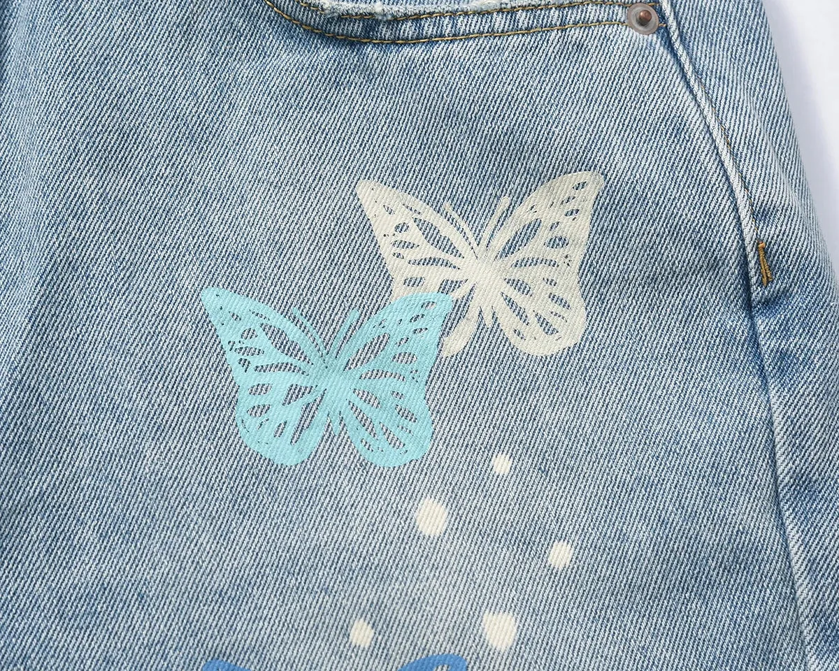 Colorful Butterfly Jeans
