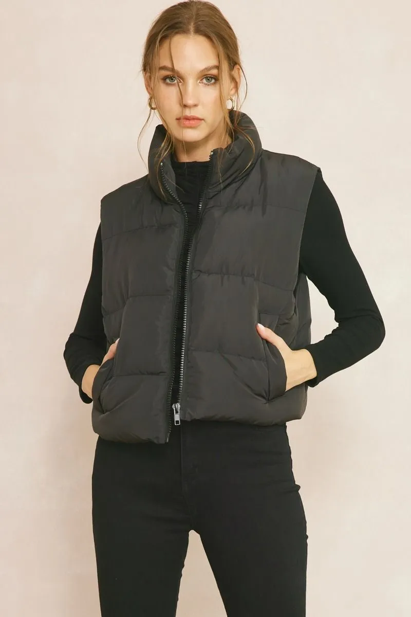 Cropped Puffer Vest
