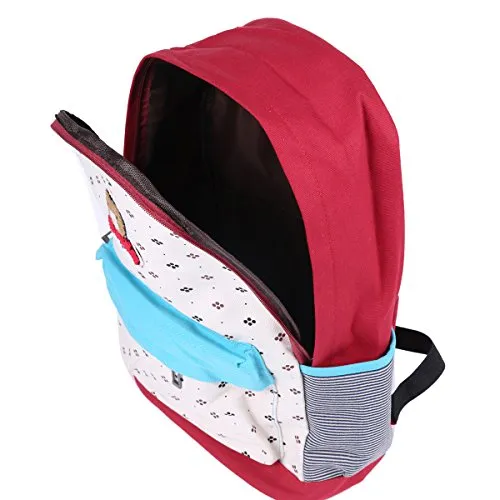 Damara Womens Lovely Bear Paw Print School Backpack,Blue