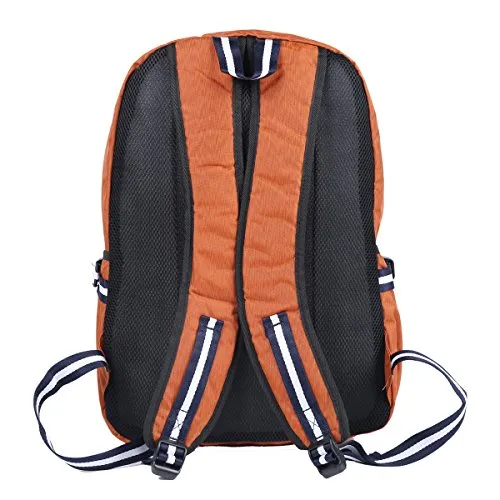 Damara Womens Preppy Casual Canvas Pu Spliced Computer Backpack,Brown