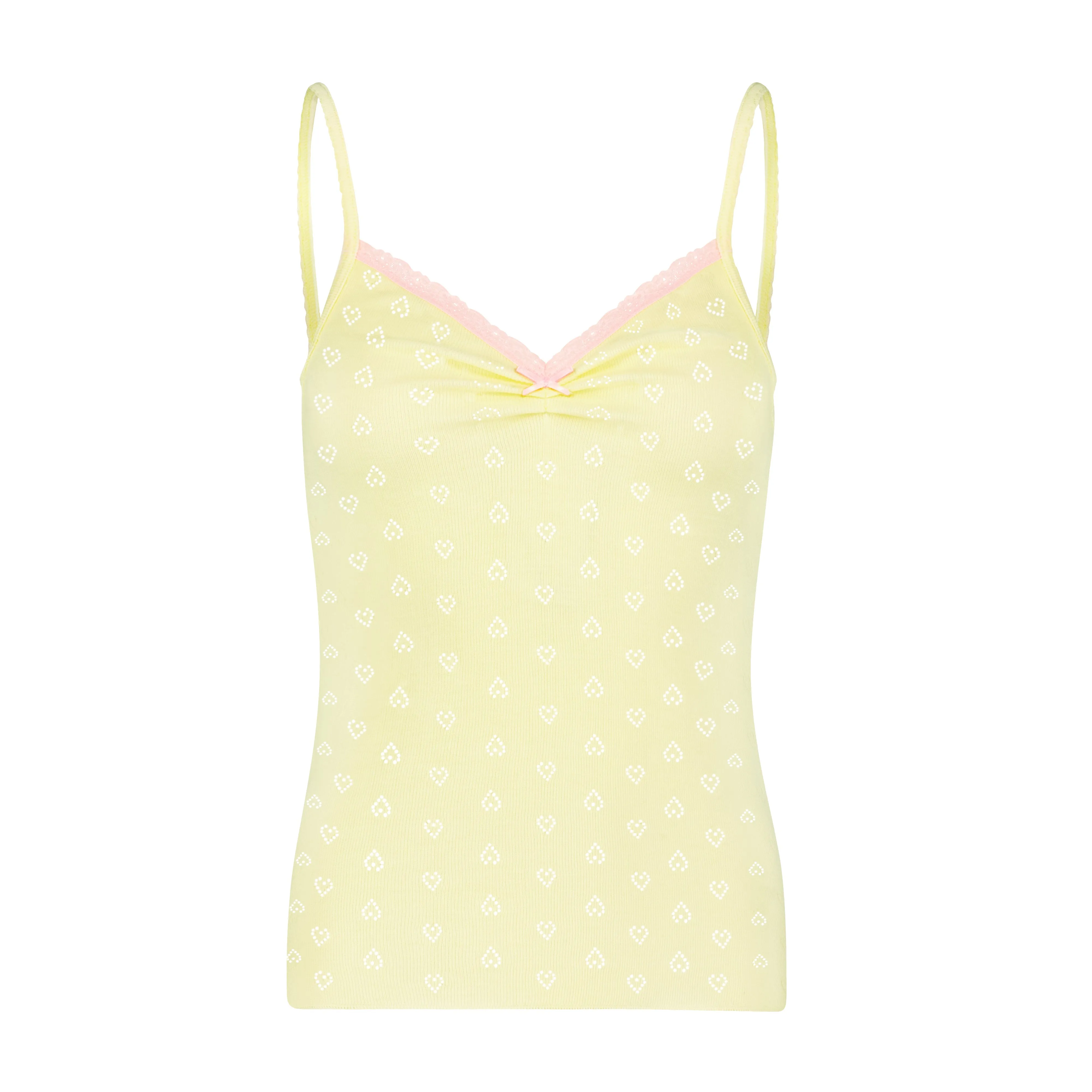 DARCY BALLET CAMISOLE Lemon Yellow Vintage Hearts