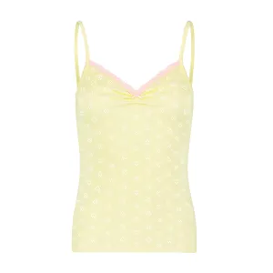 DARCY BALLET CAMISOLE Lemon Yellow Vintage Hearts