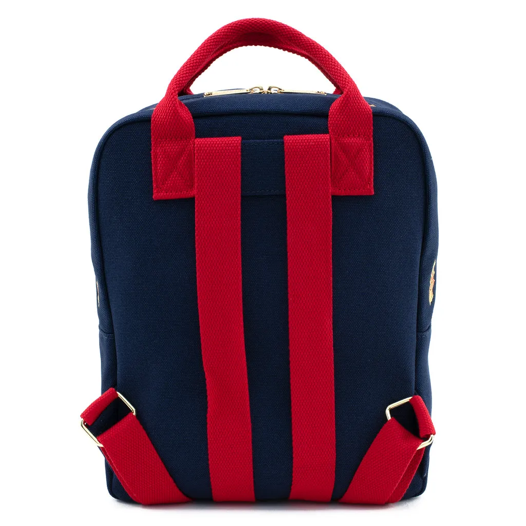 DC Comics Wonder Woman Logo All-Over Print Canvas Mini Backpack by Loungefly