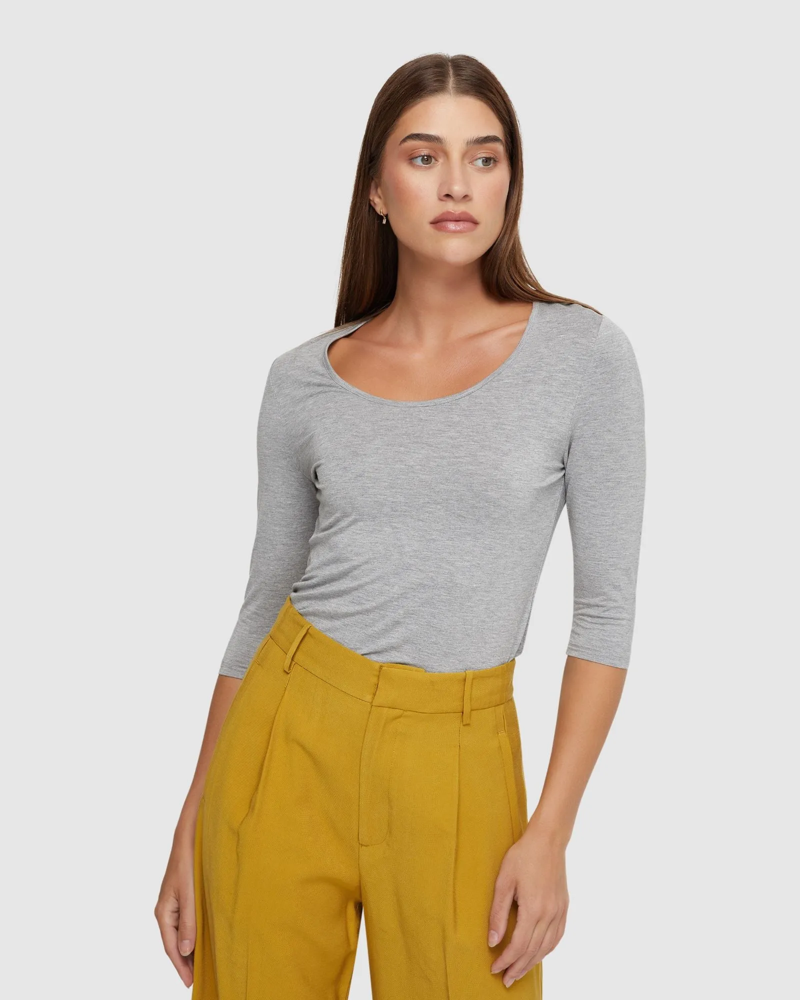 Delilah Scoop Neck Long Sleeve T-Shirt