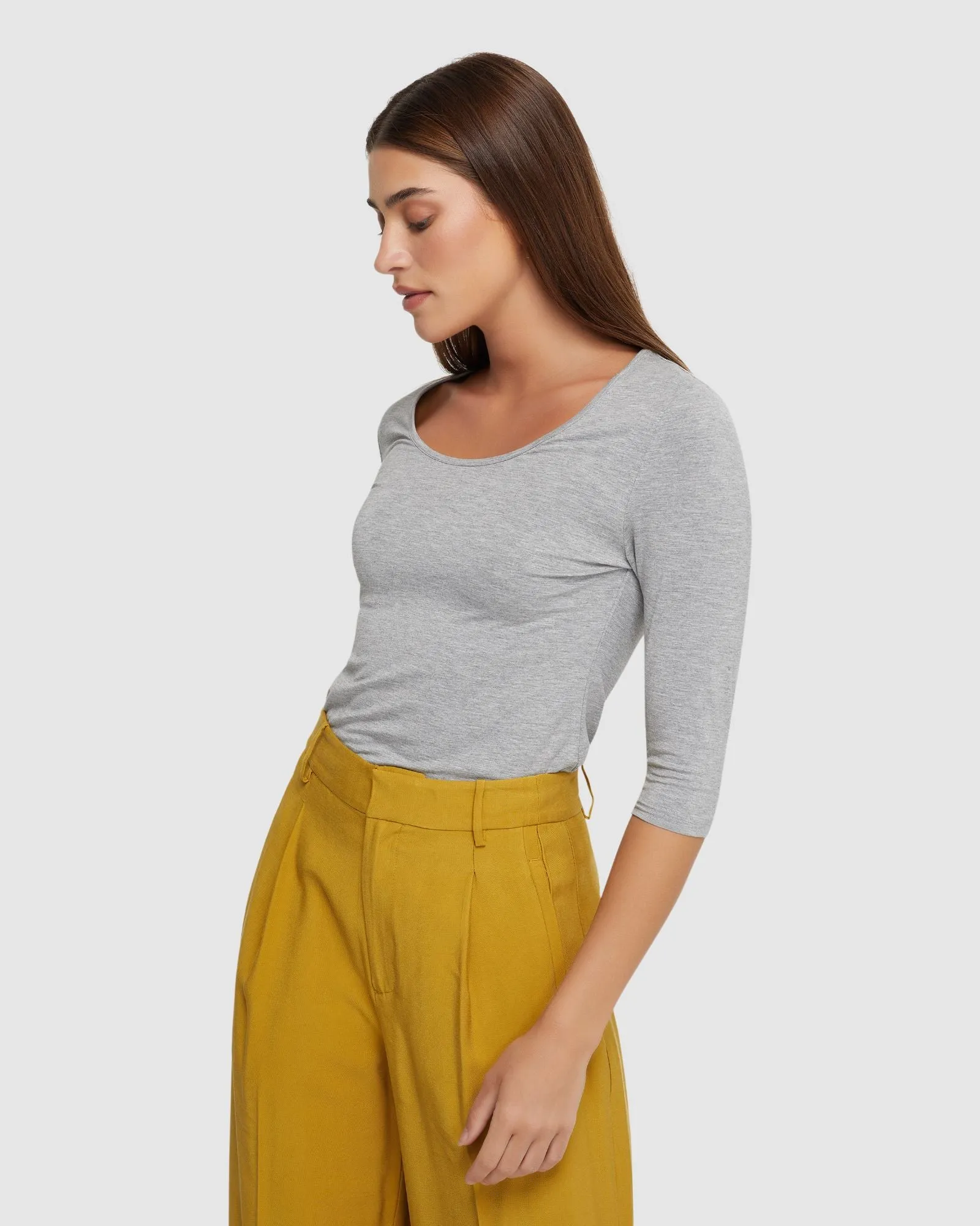 Delilah Scoop Neck Long Sleeve T-Shirt