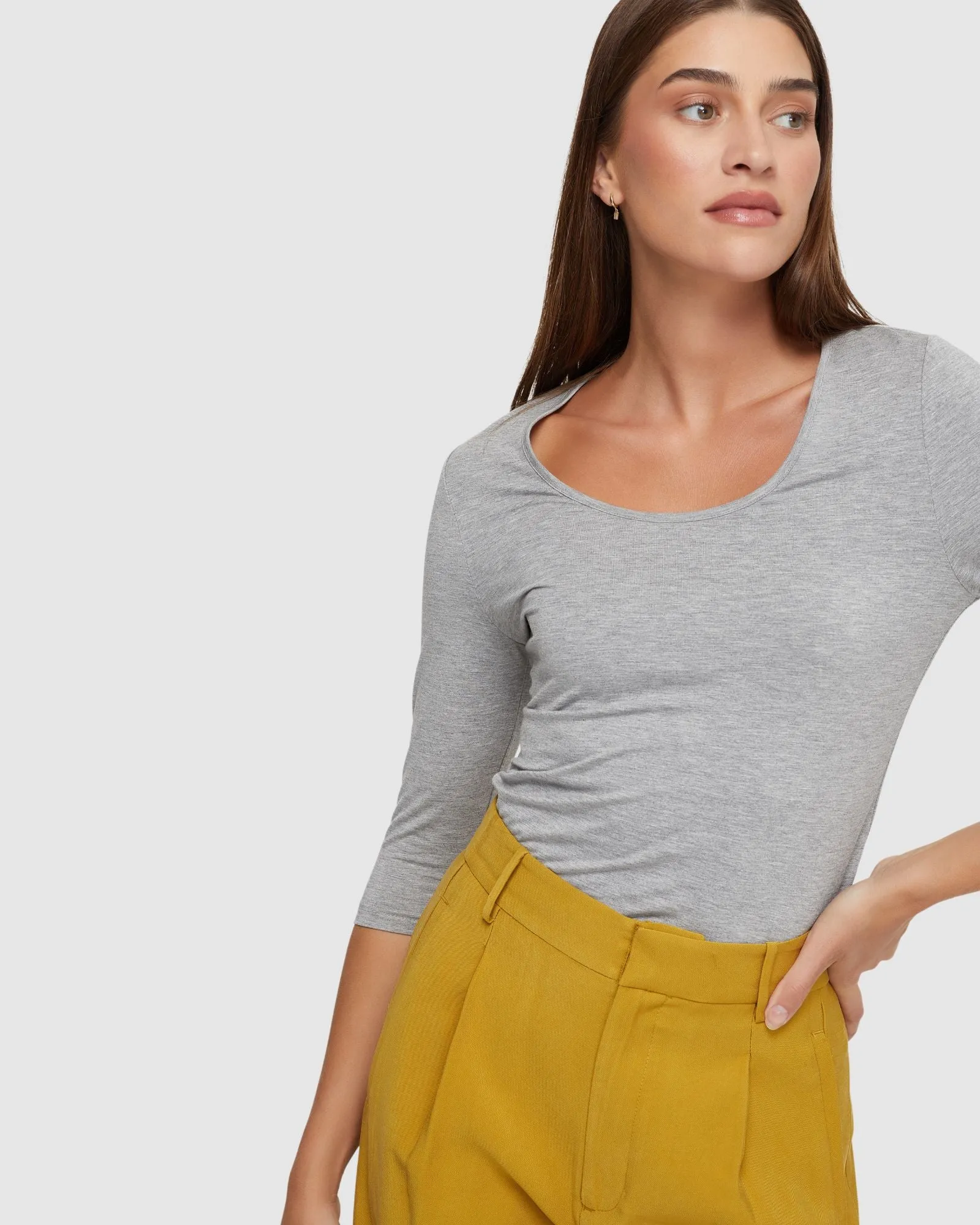 Delilah Scoop Neck Long Sleeve T-Shirt