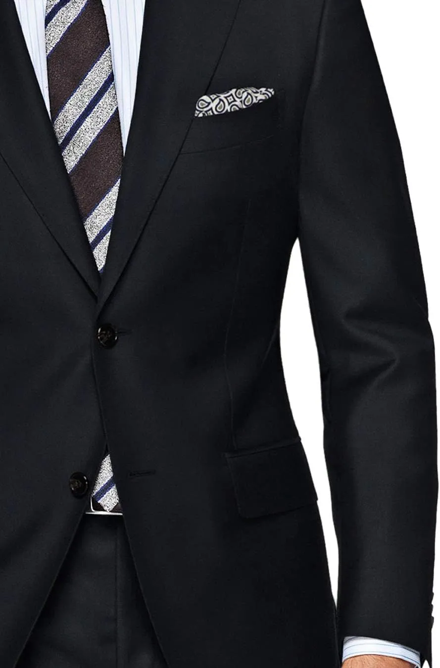Elegant Italian Wool Suit for Men - 2 Piece Set with Two Button Jacket and Pants