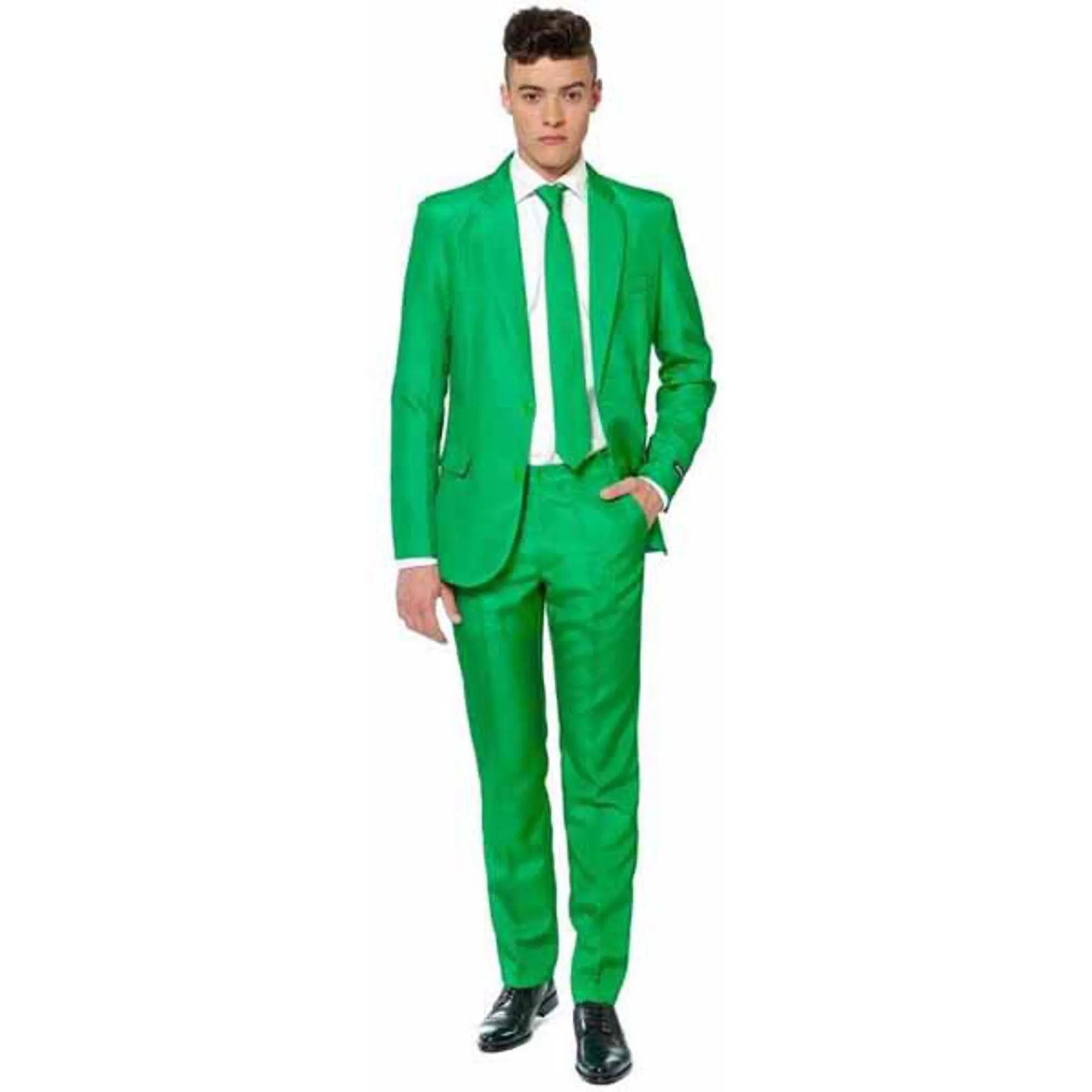Elegant Suitmeister Solid Green Suit - Medium