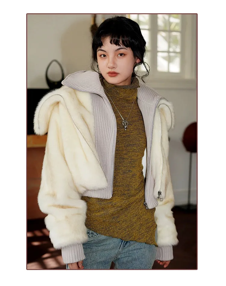Faux Fur High-Collar Jacket