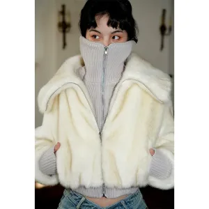 Faux Fur High-Collar Jacket