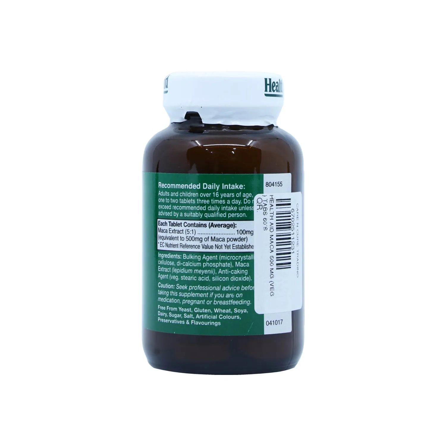 Health Aid Maca 500mg (Veg) 60 Tablets