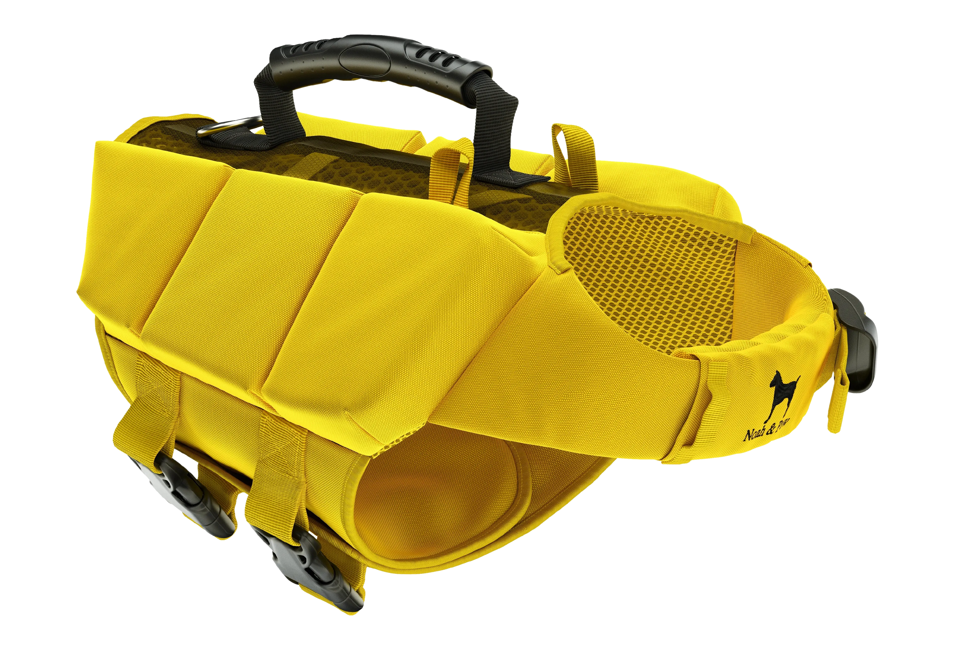 Human Standards Dog Lifejacket Design with 3x Foam for Maximum Buoyancy, Stability & Comfort - Yellow