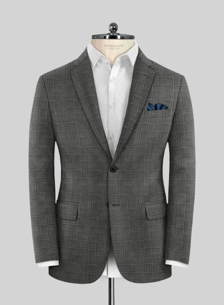 Italian Murano Riquel Gray Wool Linen Suit