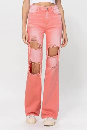 JaJa Jeans: Coral Wide Leg Distressed 90's Vintage Jeans