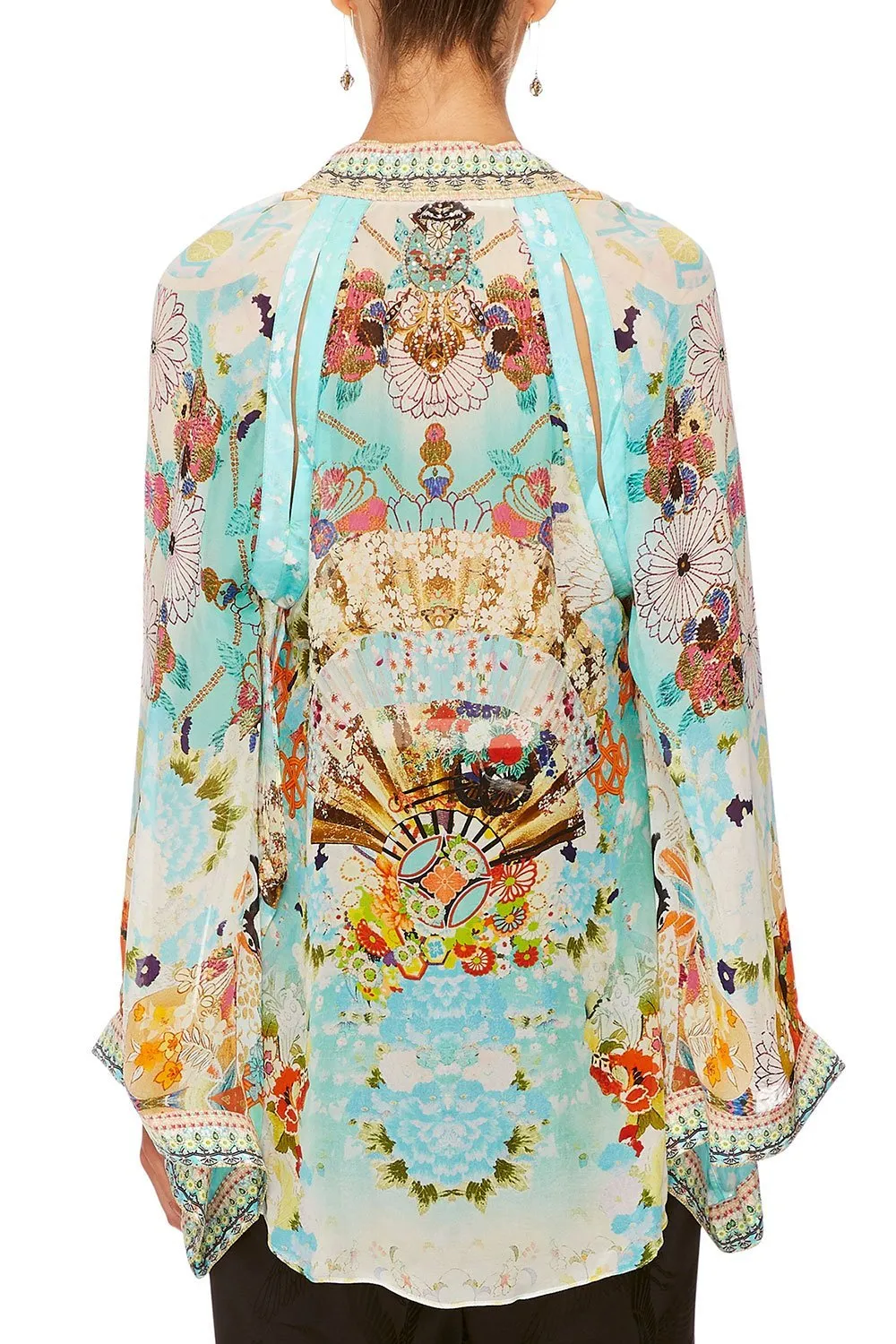 KAFTAN WITH SHEER SLEEVE RETRO'S RAINBOW