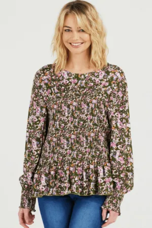 Kaia Top - Pink Ditsy