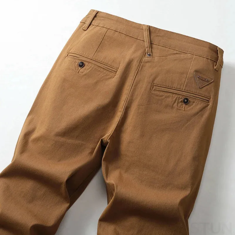KSTUN Fashion Men Pants Stretch Black Pants Straight Fitness Business Casual Trendy Pockets Desinger Streetwear Men's Trousers