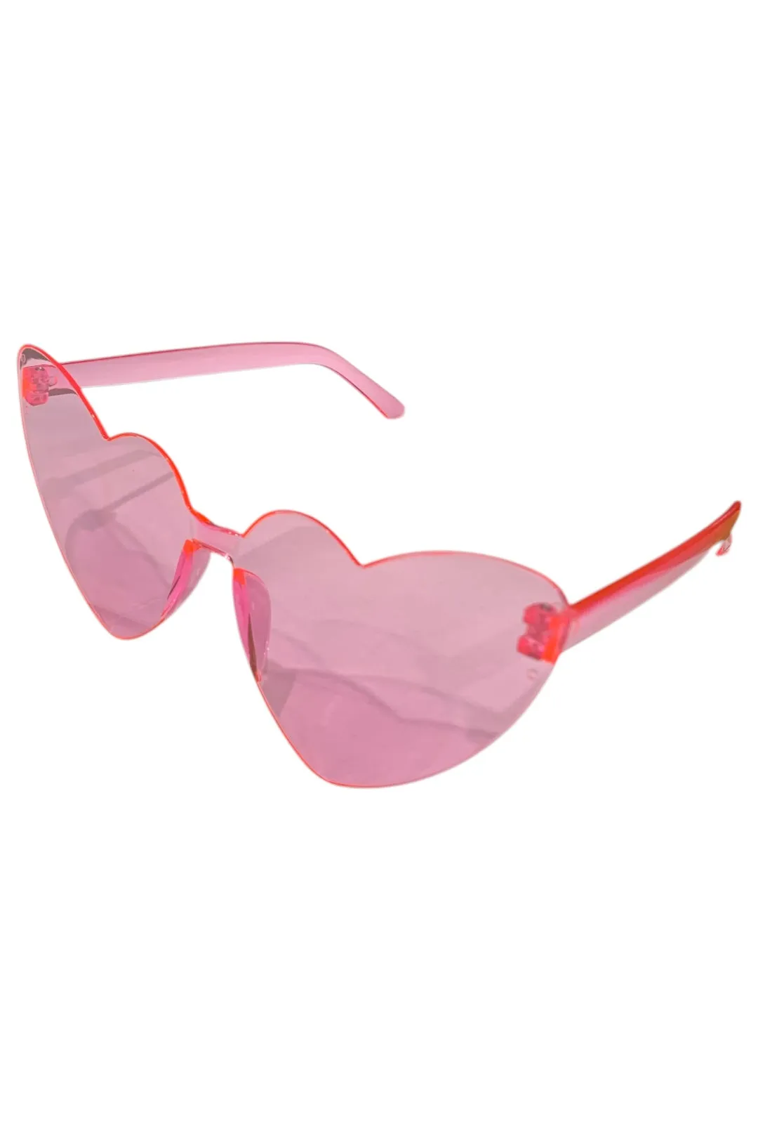 Light Pink Retro Rimless Heart Glasses