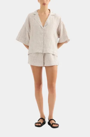 Lounge Stripe Linen Shirt
